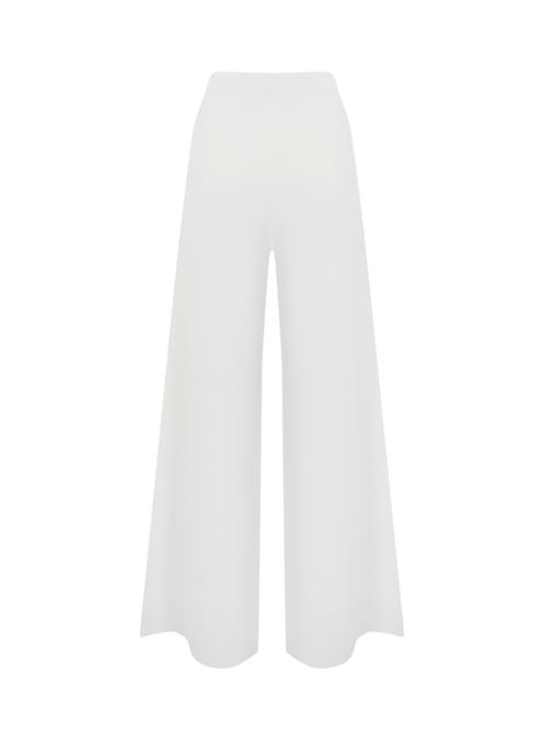 Pantalone ampio in maglia di viscosa bianco Liviana Conti | F5SA29A01-0